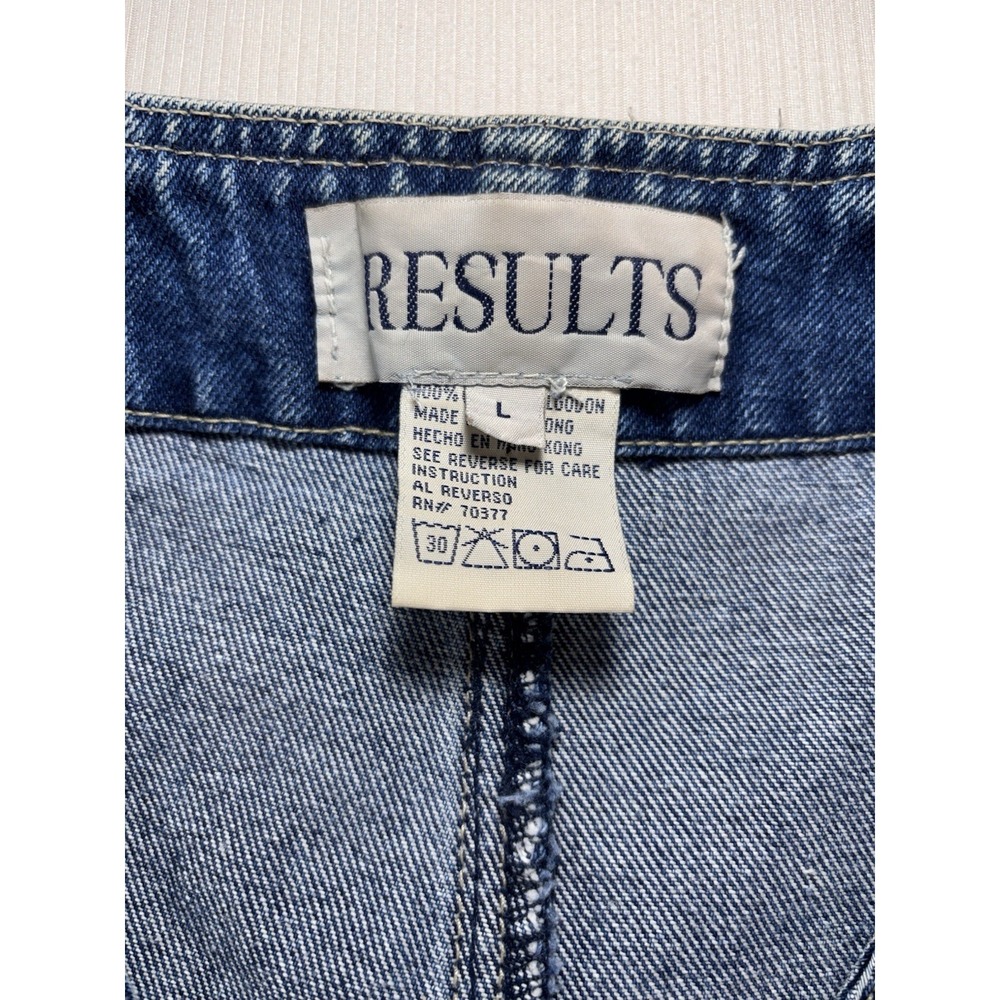 Results Jeans Vest Mens  Denim Streetwear Hip Hop 90s made in Hong Kong Sz L - Picture 4 of 12